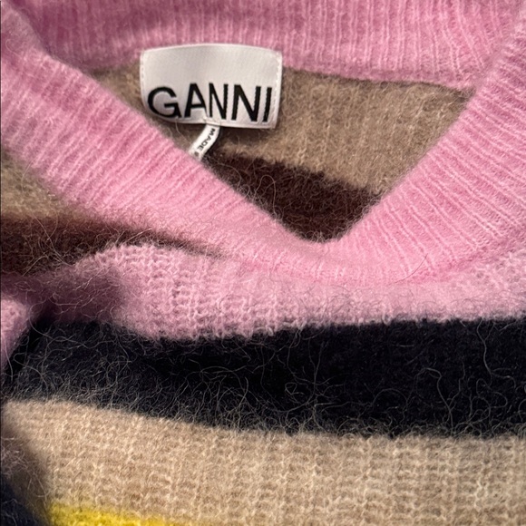 GANNI Merino Wool Striped Sweater XL - Picture 4 of 7